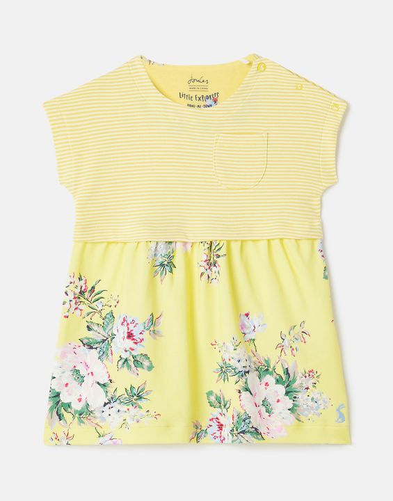 Joules Angelina Organically Grown Cotton Dress - Floral Yellow