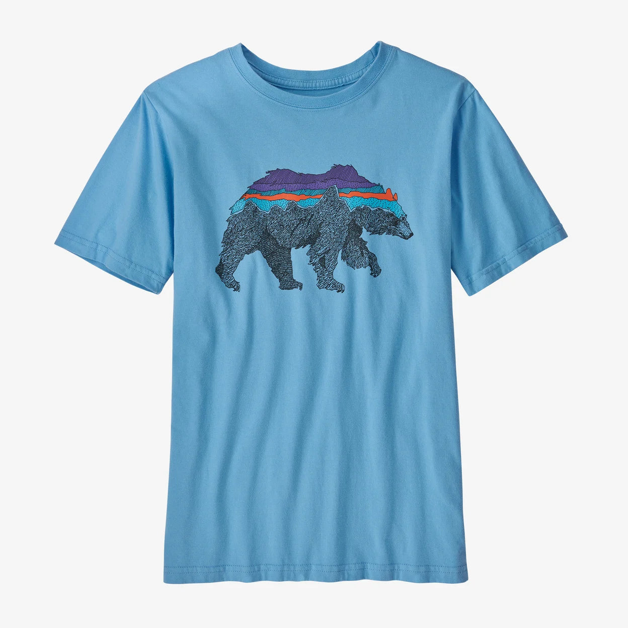 Patagonia Regenerative Organic Cotton Graphic T-Shirt - Boys' Back for Good Bear / Lago Blue XL