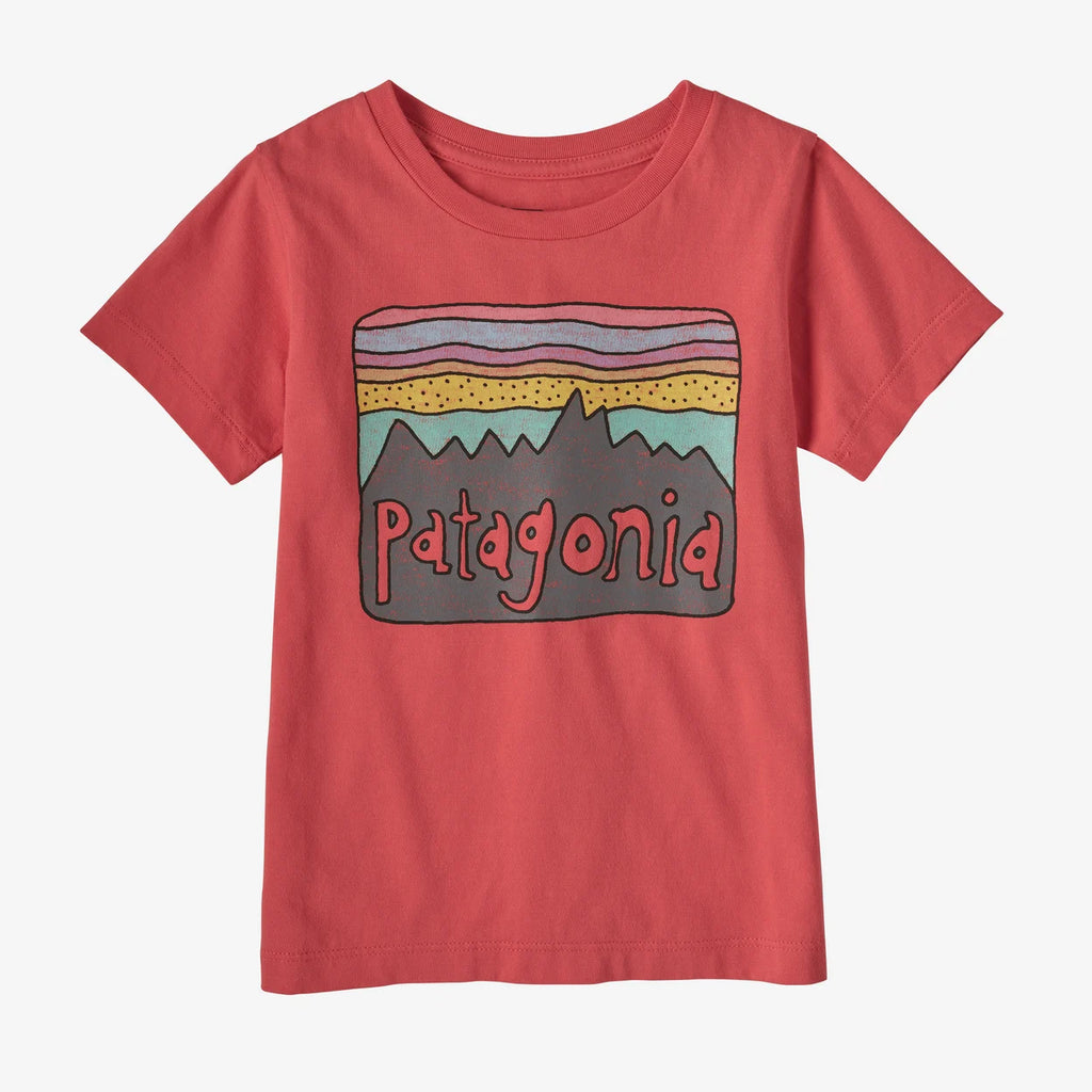 Patagonia Baby Regenerative Organic Certified™ Cotton Fitz Roy Skies T-Shirt - Coral