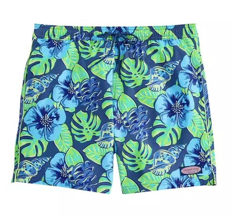Vineyard Vines Printed Piped Chappy Trunks - Moonshine