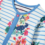 Joules Baby Razamataz Cotton Babygrow – Chatsworth Floral Stripe