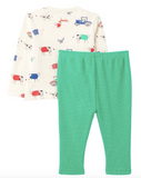 Joules White Farm Curtis Long-Sleeve Top & Waffle Pants Set