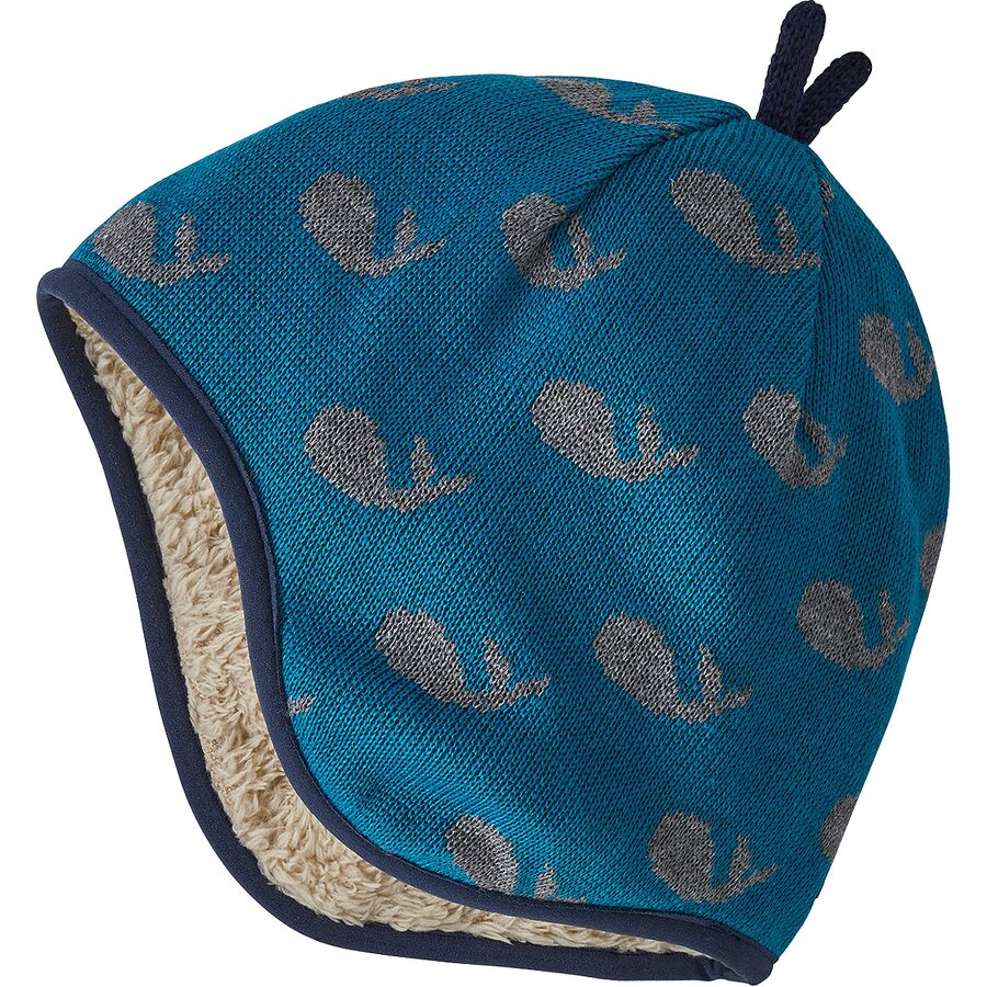 Patagonia Baby Reversible Beanie - Dancing Whales/Crater Blue