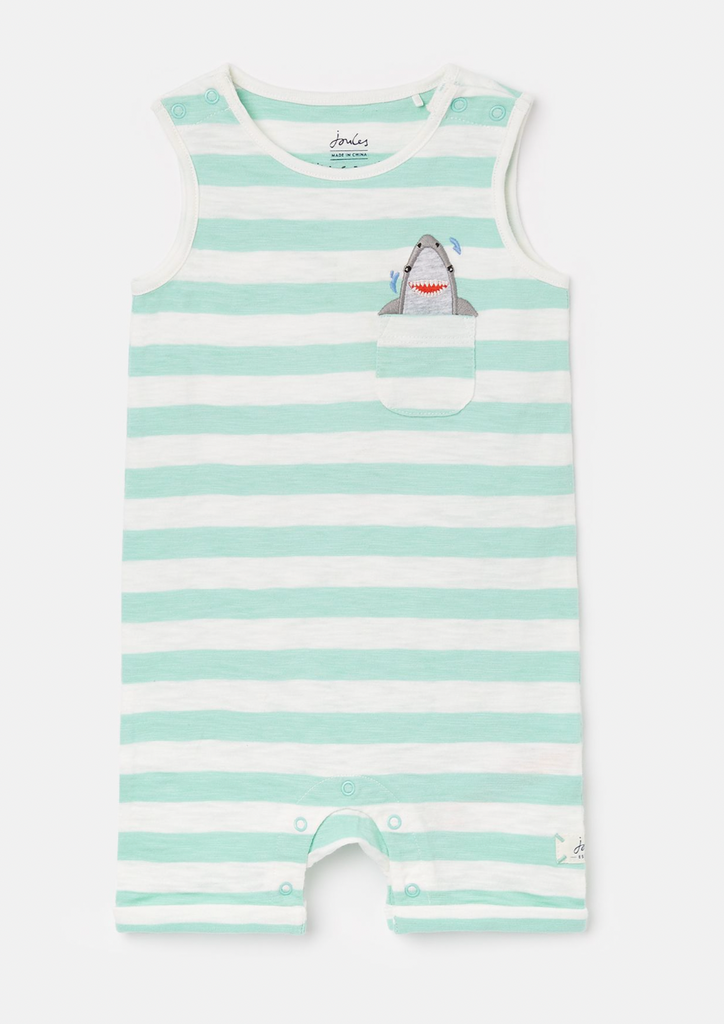 Joules Dara Infant Romper - Green Stripe