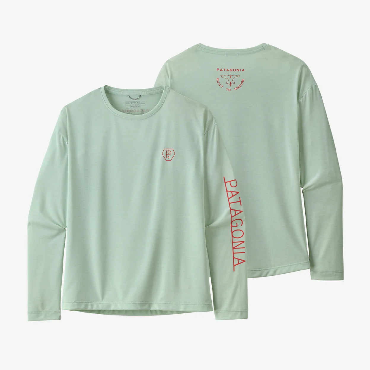 Patagonia Girls' Long-Sleeved Capilene® Cool Daily T-Shirt - Forge Mark Crest: Lite Distilled Green