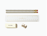 inside the Kate Spade Gold Dots Pencil Pouch