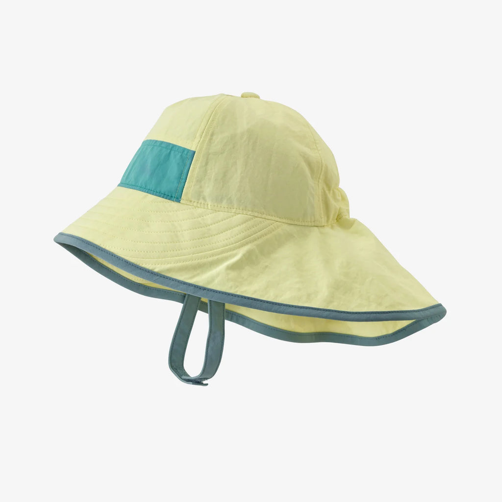 Patagonia Baby Block-the-Sun Hat - Isla Yellow w/ Iggy Blue