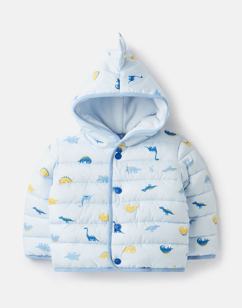 Joules Jessie Printed Padded Coat - Blue Dino