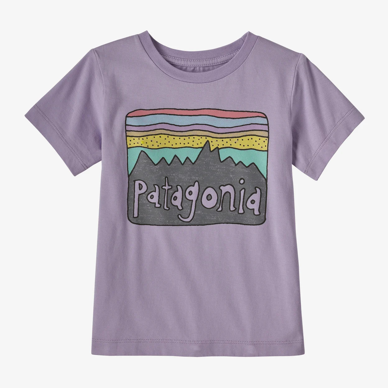 Krizia Martin Patagonia Baby Regenerative Organic Certified Cotton Fitz Roy Skies T Shirt Lune Purple 6 12 Months