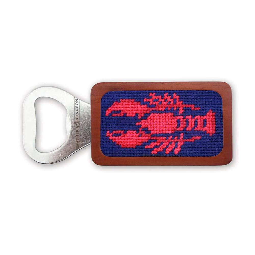 Smathers & Branson Lobster Needlepoint Bottle Opener - Dark Navy