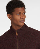 Barbour Calder Knitted Zip Sweatshirt - Winter Red