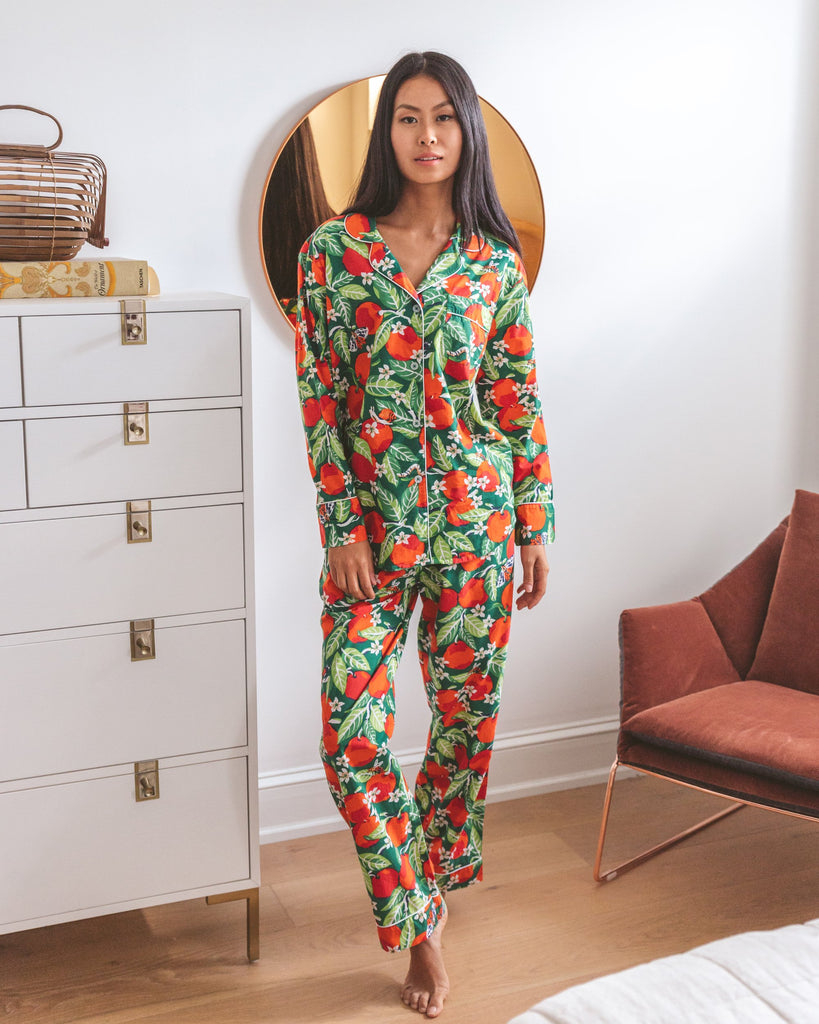 Printfresh Orange Grove Long Sleep Set - Juniper