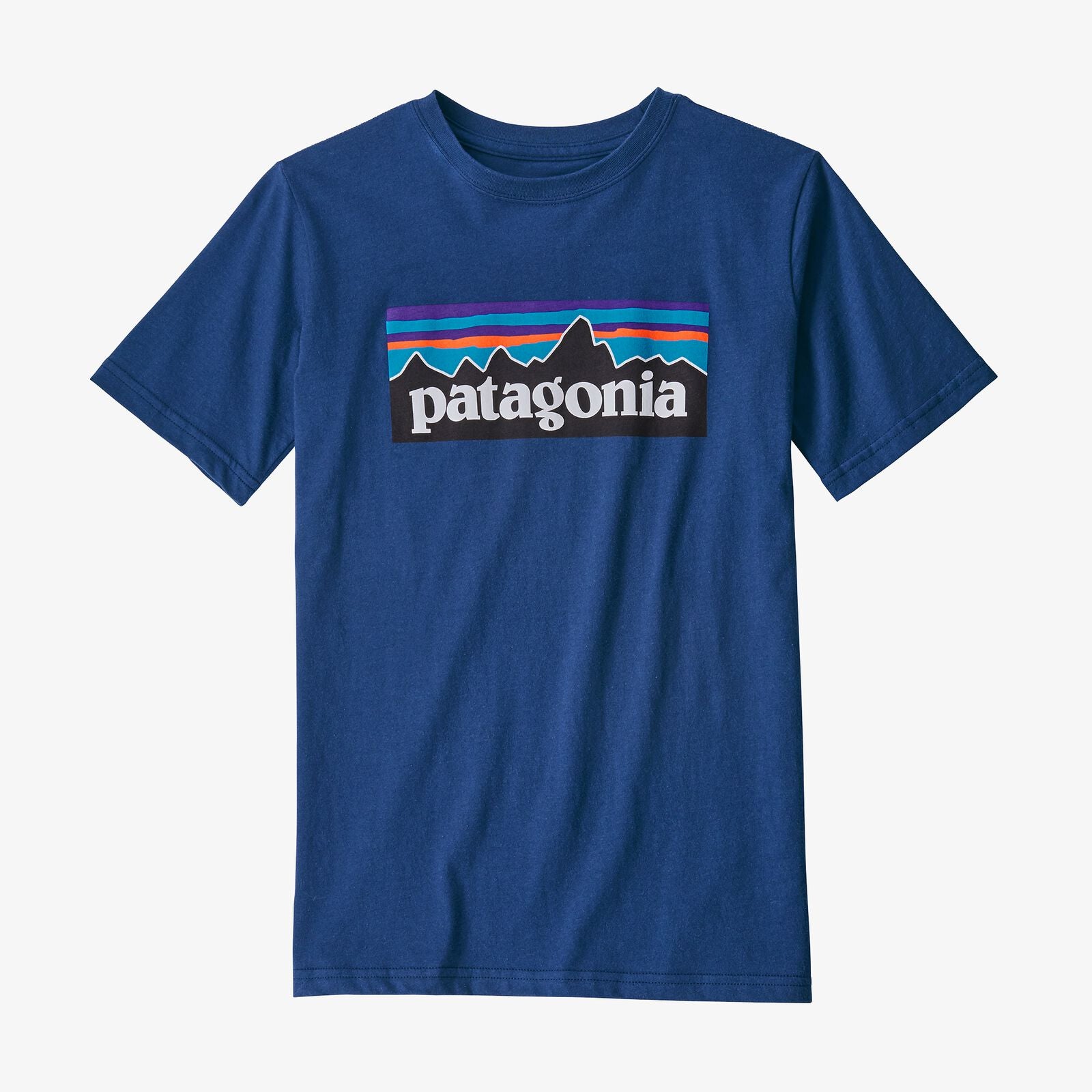 Patagonia Boys' P-6 Logo Organic Cotton T-Shirt - Superior Blue