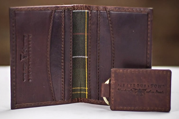 Barbour leather coin sale wallet