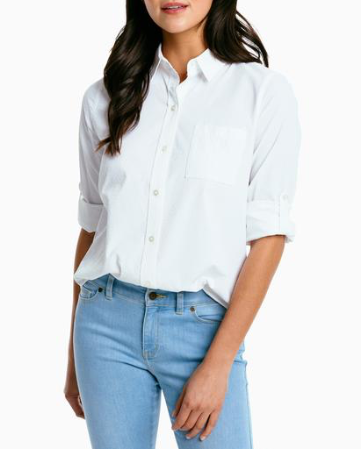 Southern Tide Emery Performance Seersucker Button Down Shirt - Classic White