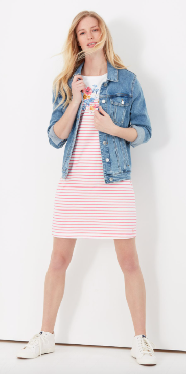 Joules striped jersey skirt deals