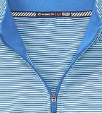 Southern Tide Heather Micro Striped Performance Quarter Zip Pullover - Heather Blue Sapphire