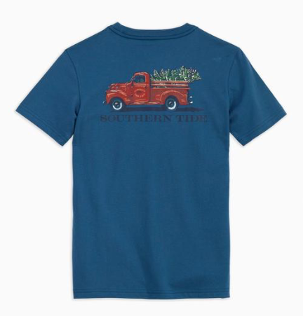 Southern Tide Kids Skipjack Tree Farm T-Shirt - Dark Blue