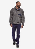 Patagonia Men's Lightweight Synchilla® Snap-T® Fleece Pullover - Nickel w/Navy Blue