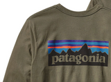 Patagonia Men's Long-Sleeved P-6 Logo Cotton T-Shirt - Industrial Green