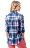 Southern Tide Cabin Fever Plaid Hadley Popover - Yacht Blue