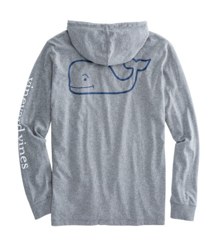 Vineyard Vines Long Sleeve Two Toned Whale Hoodie Pocket T Shirt