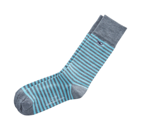 Vineyard Vines Men's Fine Stripe Socks - Capri Blue