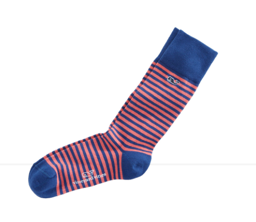 Vineyard Vines Men's Fine Stripe Socks - Sunset Pink