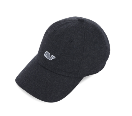 Vineyard Vines Women's Wool Whale Logo Baseball Hat - Jet Black