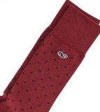 Vineyard Vines Men's Micro Dot Socks - Crimson