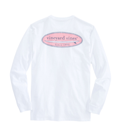 Vineyard Vines Men's Long-Sleeve Surf Logo T-Shirt - White Cap X-Large / White Cap