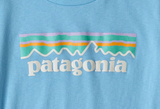Patagonia Girls' Pastel P-6 Logo Organic Cotton T-Shirt - Break Up Blue