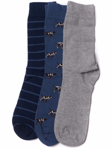 Barbour Men's Pointer Sock Gift Set - Dark Chambray