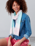 Joules Talia Lightweight Cotton Scarf - Light Pink Check