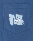 Southern Tide Long Sleeve Point Lobos Flags Hoodie T-Shirt - Seven Seas Blue