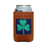 Smathers & Branson Shamrock Needlepoint Can Cooler - Dark Navy