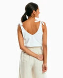 Southern Tide Women's Adrianna Sun Farer Tie Shoulder Tank Top - Classic White