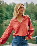 Southern Tide Aubree Clip Dot Top - Mineral Red