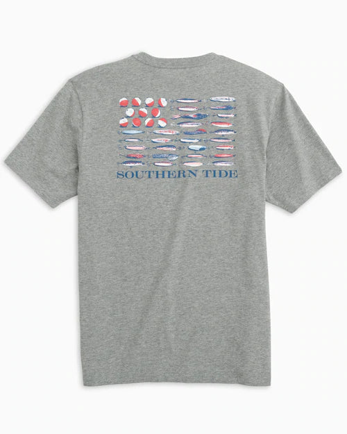 Southern Tide Men's Bobbers And Lures Tide T-shirt - Heather Grey