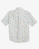 Southern Tide Boys Guy with Allure Intercoastal Short Sleeve Button Down - Heather Light Grey