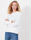 Joules Women's Seacombe Button Shoulder Breton Top - Blue Stripe