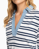 Southern Tide Women's Carolena Striped Shirt Dress - True Navy