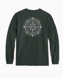 Southern Tide Channel Marker Compass Long Sleeve T-Shirt - Heather Green Gables