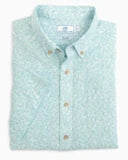 Southern Tide Men's Coral Life Printed Short Sleeve Button Down - Classic White