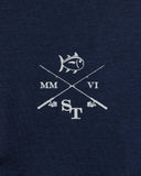 Southern Tide Crossed Fishing Performance Long Sleeve T-Shirt - Heather True Navy