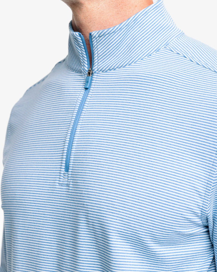 Men's Micro-Stripe Performance Quarter Zip Pullover