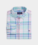 Vineyard Vines Men's Stretch Cotton Madras Plaid Shirt - Crystal Blue