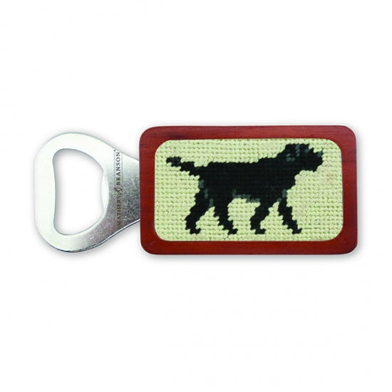 Smathers & Branson Black Lab Needlepoint Bottle Opener - Light Khaki