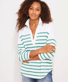 Vineyard Vines Women's Polo Deluxe Tee - Stripe - White/Green