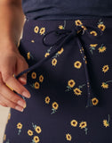 Joules Women's Auriel Printed Jersey Skirt - Navy Sunflower Ditsy